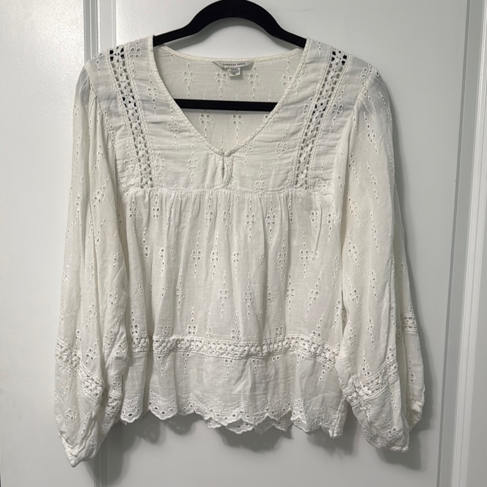 White Eyelet Women's Top
